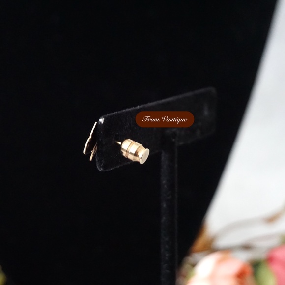 🦋 VINTAGE 2 Rose Gold Butterflies with Crystal Earring / Pin 🧷 - Picture 3 of 6